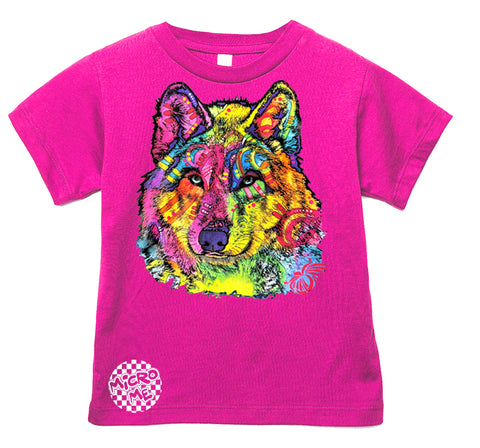 WD Wolf Tee, Hot Pink (Infant, Toddler, Youth, Adult)