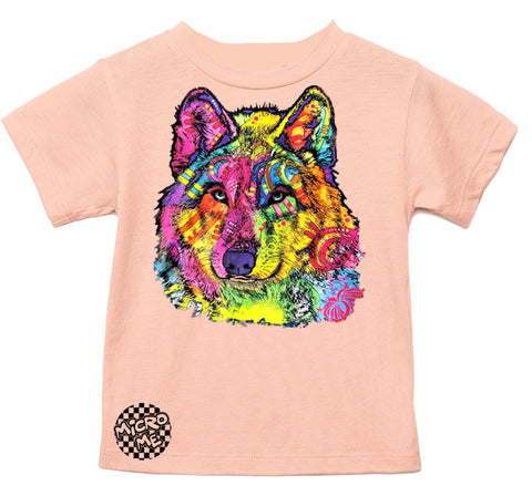 WD Wolf Tee, Peach (Infant, Toddler, Youth, Adult)