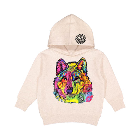 WD Wolf Hoodie, Natural  (Toddler, Youth, Adult)