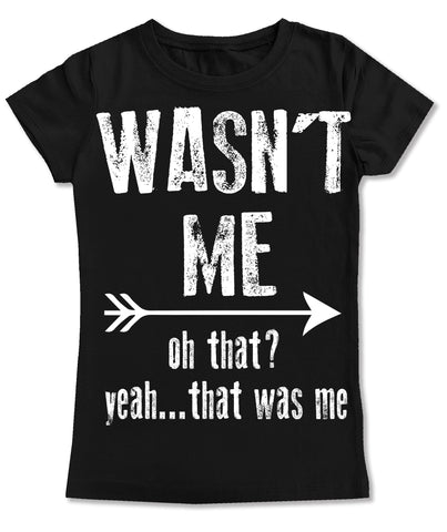 Wasn't Me Fitted Tee, Black (Infant, Toddler, Youth)