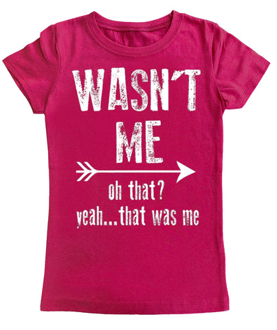 Wasn't Me Fitted Tee, Hot Pink (Infant, Toddler, Youth)