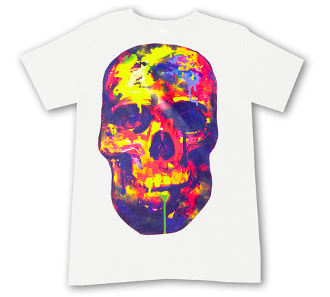 Watercolor SKULL Tee, White (Infant, Toddler, Youth,Adult)