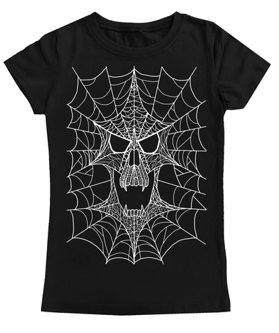 Web Skull GIRLS Fitted Tee, Black (Youth, Adult)
