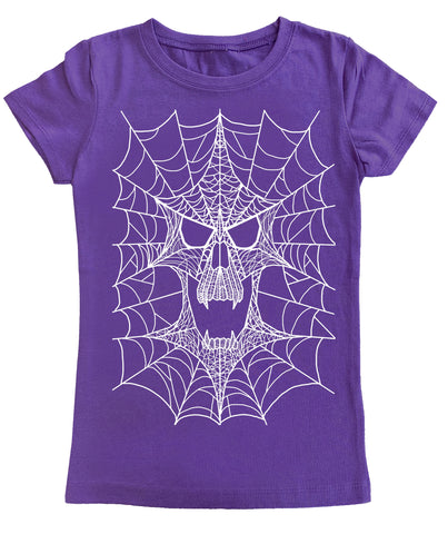 Web Skull GIRLS Fitted Tee, Purple (Youth, Adult)