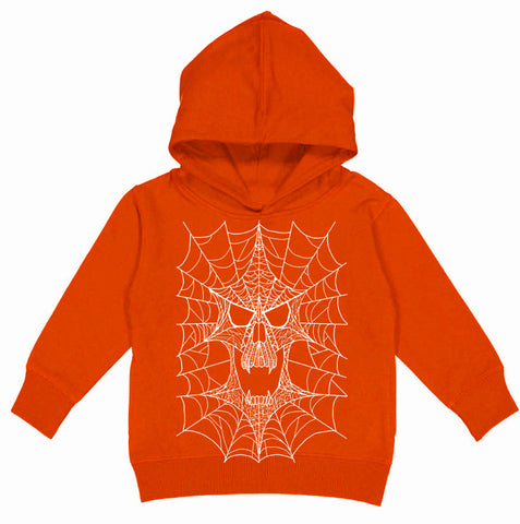 Web Skull Hoodie, Orange (Toddler, Youth, Adult)