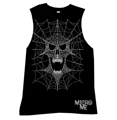 Web Skull Muscle Tank,  Black (Infant, Toddler, Youth, Adult)