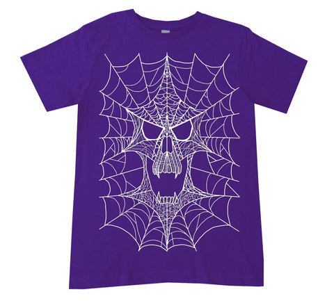 Web Skull Tee,  Purple  (Infant, Toddler, Youth, Adult)