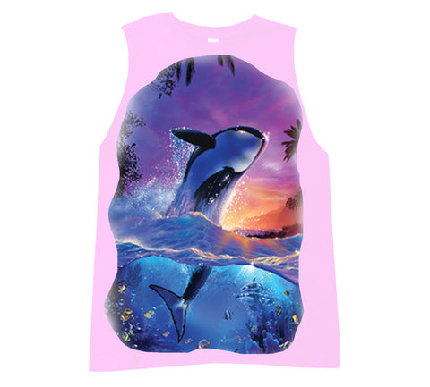 Orca Muscle Tank,  Lt. Pink  (Infant, Toddler, Youth, Adult)