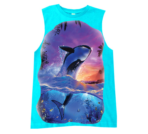 Orca Muscle Tank,  Tahiti (Infant, Toddler, Youth, Adult)