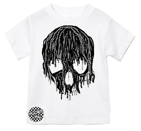 Checker Drip Skull Tee, White  (Infant, Toddler, Youth, Adult)