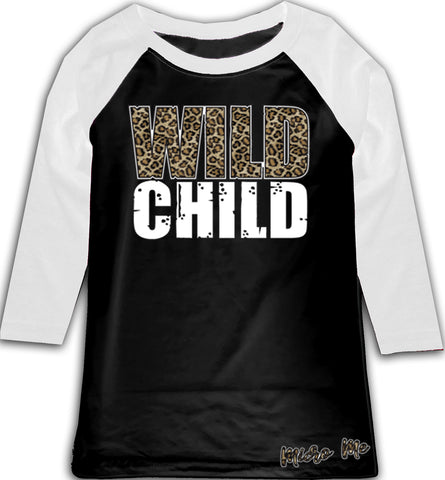 Wild Child Raglan, B/W (Toddler, Youth)