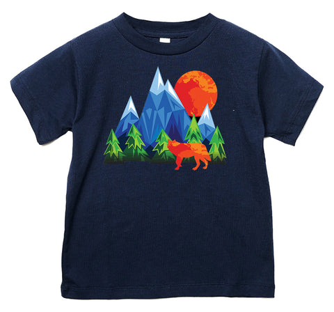 Wild Wolf Tee, Navy (Infant, Toddler, Youth, Adult)