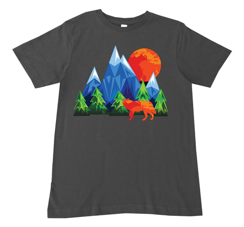 Wild Wolf Tee, Charcoal  (Infant, Toddler, Youth, Adult)