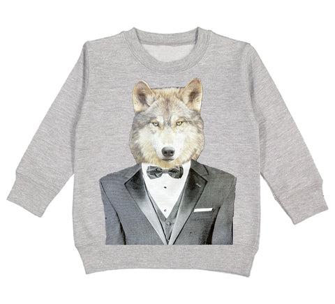 Wolf Tuxedo Sweatshirt, Heather (Toddler, Youth)