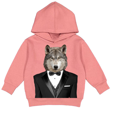 Wolf Tuxedo  Hoodie, Clay (Toddler, Youth, Adult)