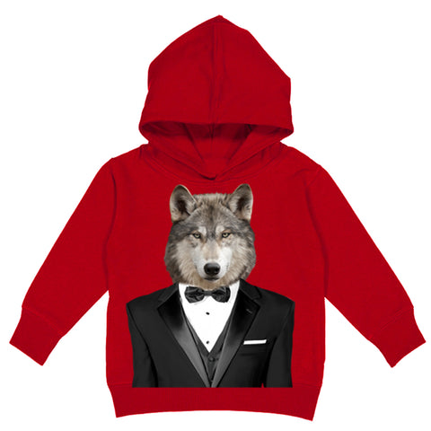 Wolf Tuxedo  Hoodie, Red (Toddler, Youth, Adult)