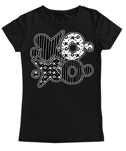 XOXO Patterns GIRLS Fitted Tee, Black (Youth, Adult)