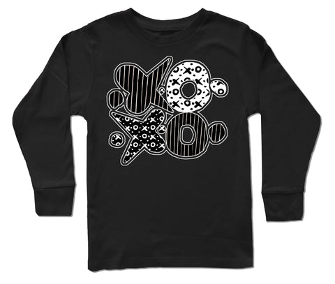 XOXO Patterns LS Shirt, Black (Infant, Toddler, Youth)