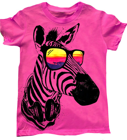 Zebra Tee, Hot Pink (Infant, Toddler, Youth, Adult)
