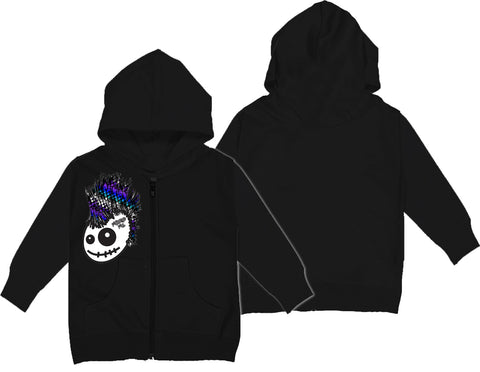 Skully Hawk Checker Distress Zip Hoodie, Black (Infant, Toddler, Youth, Adult)