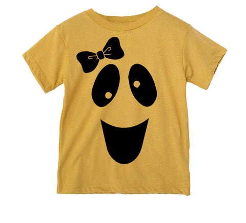 Ghost w/Bow Tee,  Gold (Infant, Toddler, Youth, Adult)